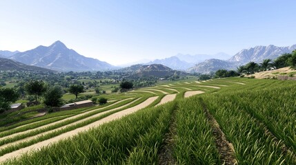 Fototapeta premium Serene Mountain Valley Landscape