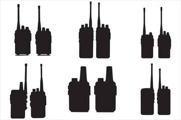 Walkie Talkie Vector Silhouette Set © Rokeyadesigner