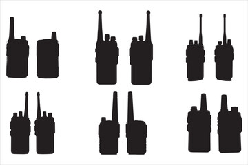 Walkie Talkie Vector Silhouette Set © Rokeyadesigner
