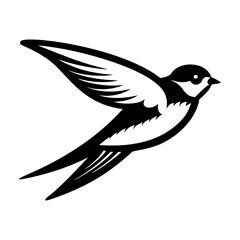 A solid icon of barn swallow