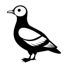 An icon of black guillemot in solid style