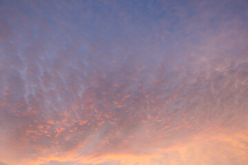 Beautiful and colorful sunset clouds in the sky.