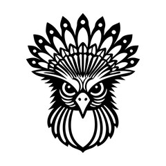 Obraz premium An icon of crowned bird in solid style