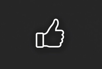 Obraz premium Black Thumb Up Icon Outline Sign Vector Graphic Design Element Social Media Approval Symbol Illustration