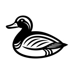 A glyph style icon of garganey