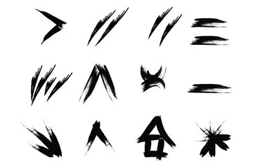 Grungey Brush Stroke Shapes for Modern Design