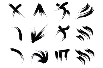 Grungey Brush Stroke Shapes for Modern Design