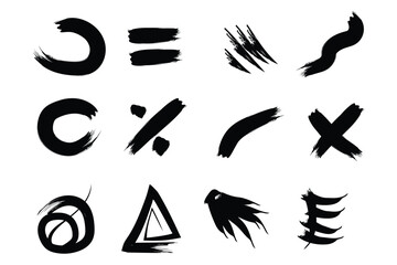 Fototapeta premium Grungey Brush Stroke Shapes for Modern Design