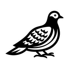 A glyph style icon of mourning dove