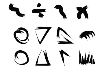 Grungey Brush Stroke Shapes for Modern Design