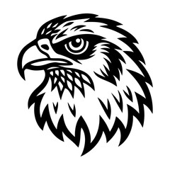 A solid icon of osprey head