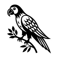 A solid icon of parrot sitting