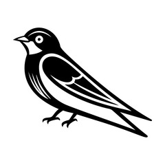 An icon of purple martin in solid style