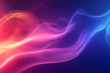 Vibrant abstract waves of colorful light on a dark background