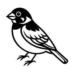 Rose breasted bird icon in filled style