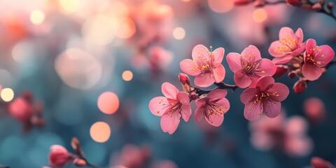 Springtime cherry blossoms against a vibrant blue sky