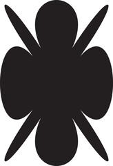 Vector flower shape, black svg isolated object, abstract