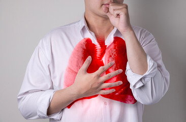 man patients with respiratory or lung diseases, bad air, dust, tuberculosis, lung cancer,...