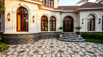 Obraz premium Magnificent Villa Exterior: Luxury Home Architecture and Design