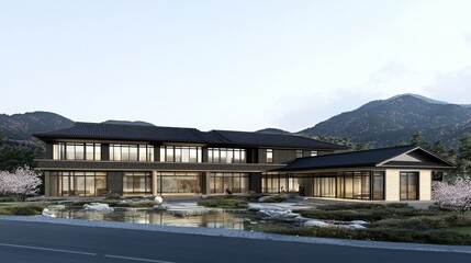 Modern Minimalist Mountain Home with Landscaping and Scenic Views