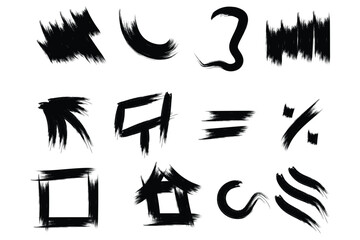 Grunge Brush Stroke Abstract Shape Collection