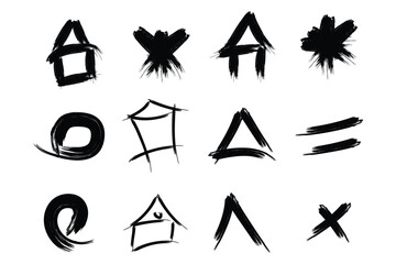 Grungey Brush Stroke Shapes for Modern Design