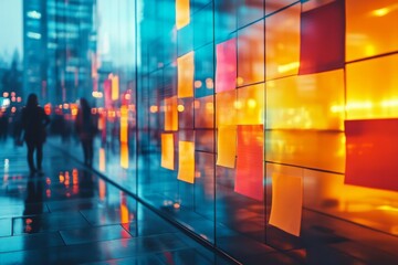 Fototapeta premium Abstract colorful city lights at night