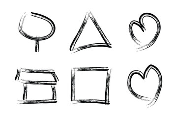 Abstract Grunge Brush Vector Stroke Set