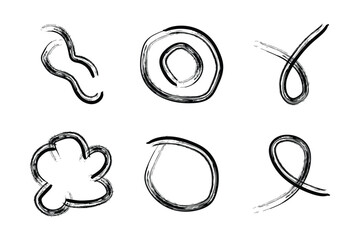 Abstract Grunge Brush Vector Stroke Set