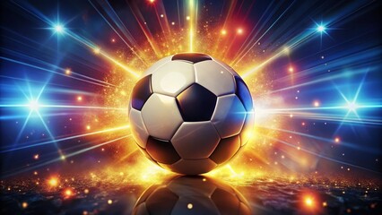 Fototapeta premium Soccer Ball Star Circle Rule of Thirds AI Art