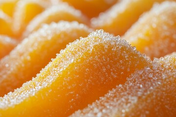 Closeup of sugar-coated orange gummy candies