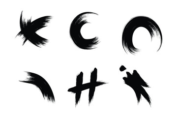 Grungey Brush Stroke Shapes for Modern Design