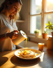 woman making coffee bread 