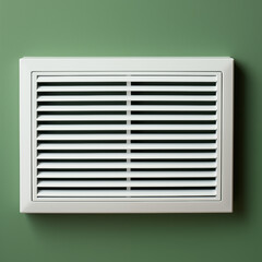 White Rectangular Ventilation Grille on Green Wall