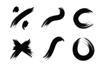 Grunge Brush Stroke Abstract Shapes