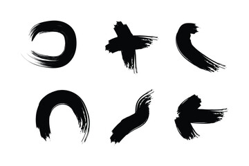 Grunge Brush Stroke Abstract Shapes