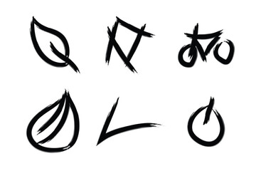 Obraz premium Grunge Brush Stroke Abstract Shape Collection 