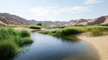 Obraz premium Desert Oasis River