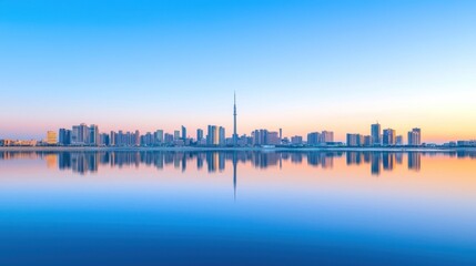 Naklejka premium City Skyline at Sunrise