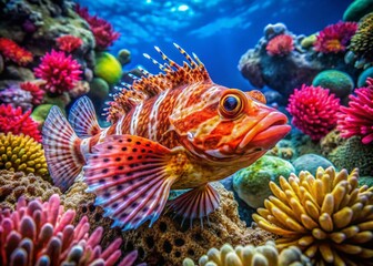 Fototapeta premium Stunning Aerial Photography of a Scorpena Fish