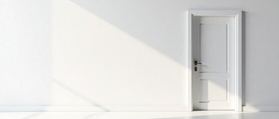 Modern Door on White Wall - AI Art