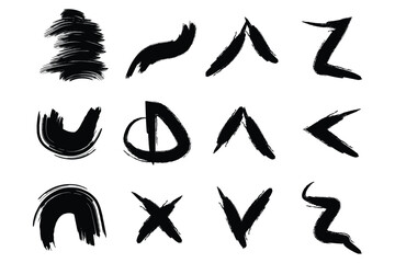 Grunge Brush Stroke Abstract Shape Collection