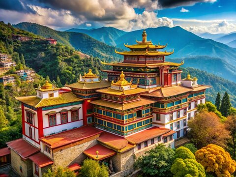 Stunning Buddhist Monastery in Rewalsar, Himachal Pradesh, India - Deep Focus