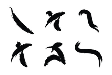 Grunge Brush Stroke Abstract Shapes