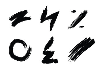 Grunge Brush Stroke Abstract Shapes