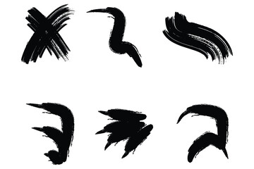 Grunge Brush Stroke Abstract Shapes