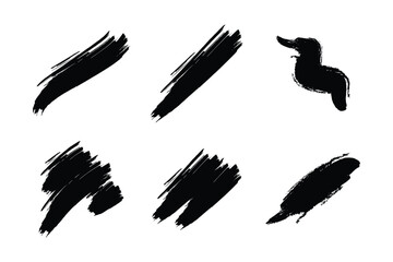 Abstract Grunge Brush Vector Stroke Set