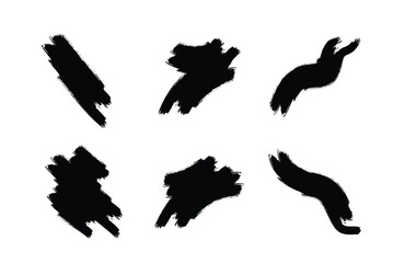 Abstract Grunge Brush Vector Stroke Set