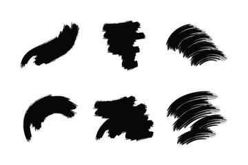 Abstract Grunge Brush Vector Stroke Set