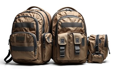 Fototapeta premium Modern Tactical Backpack - Large Secure Bag with Zippers